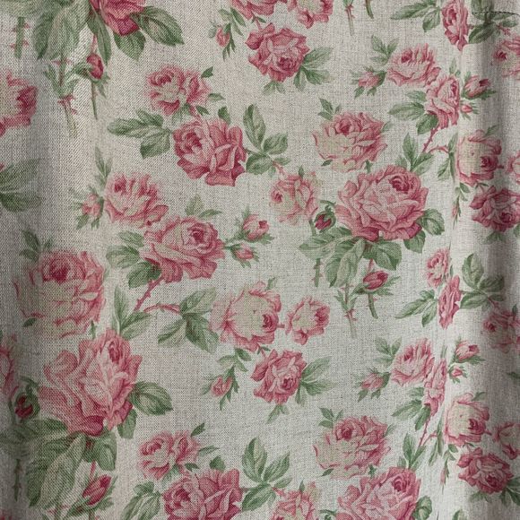 Vintage Floral Maxi Dress Linen Blend Sleeveless - Picture 3 of 10